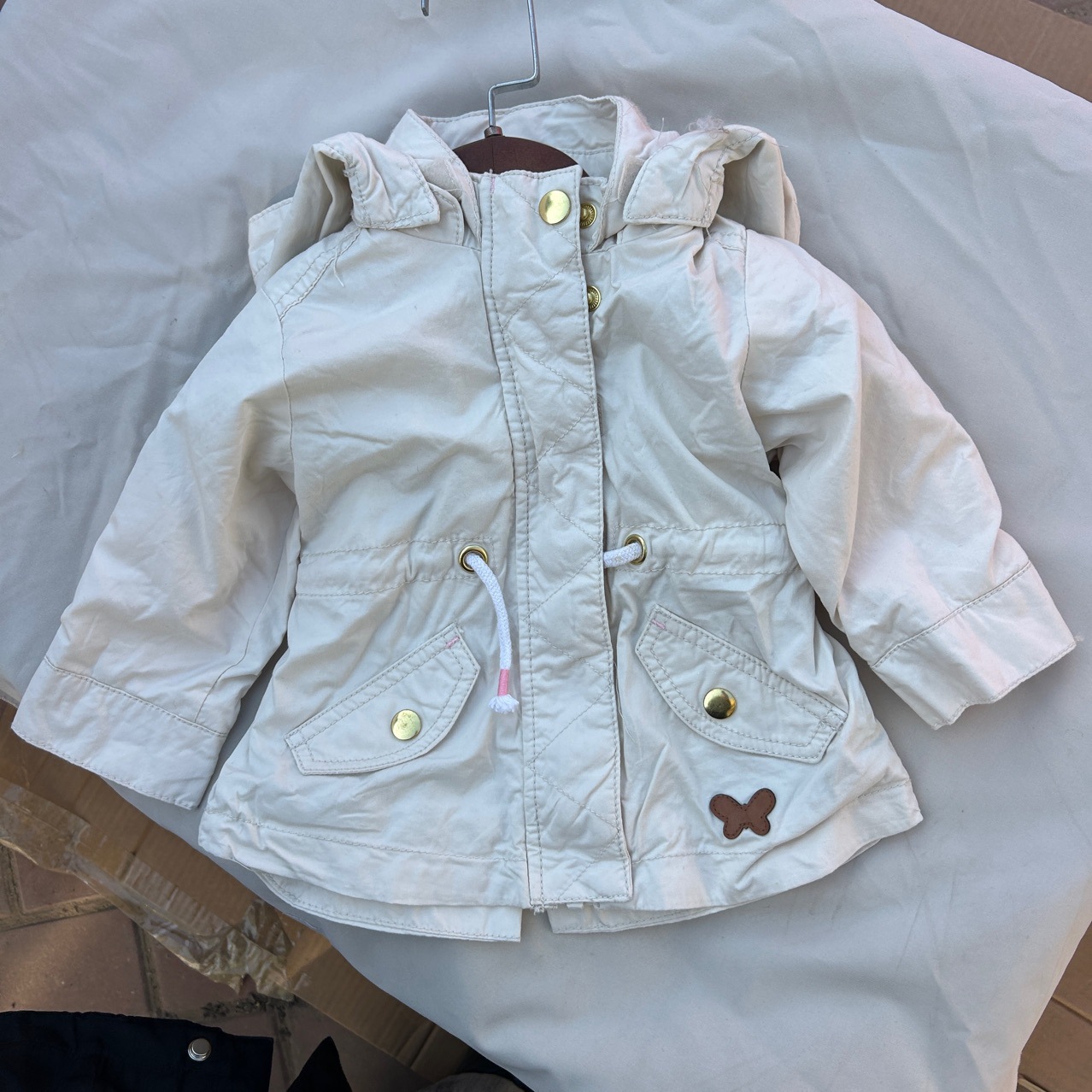 H * m niñas chaqueta de primavera 25 chaqueta de exportación de algodón europeo y americano con cremallera encapuchada Yama