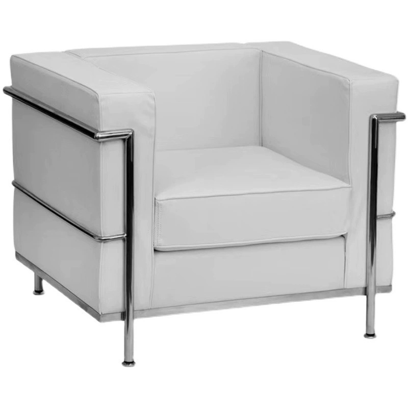 LC2 sofá de oficina de negocios minimalista clásico Corbusier negro sala de estar sofá de cuero de recepción