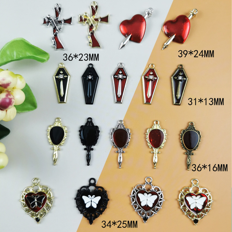 10 PCS/Package Quantity Alloy Material 10 PCS/Package Alloy Color Block Pendant