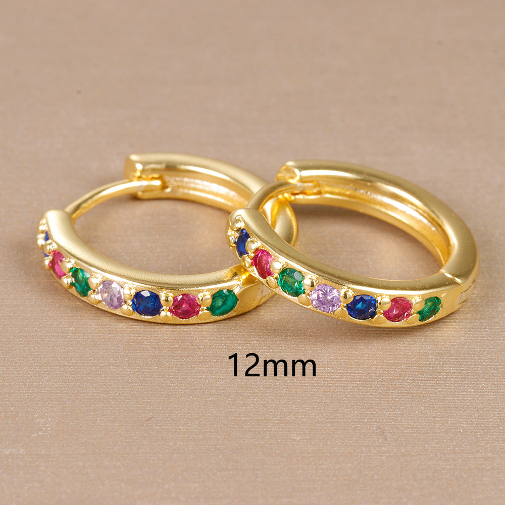 15g Weight Rhinestones Inlay Material Earrings Classification 1 Pair Quantity Daily Occasion Copper Material Geometric Pattern Women's Gender Plating, Inlay Design Simple Style Style 1 Pair Simple Style Geometric Plating Inlay Copper Rhinestones Earrings 3