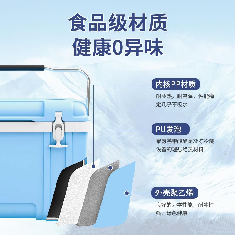 户外保温箱26L车载便携式露营冷藏箱摆摊野餐手提冷热食品保鲜箱