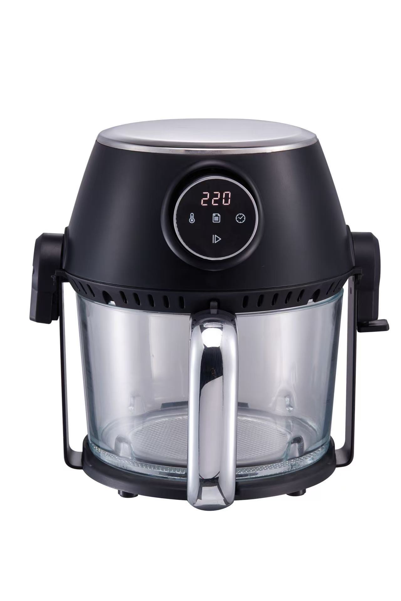 Nuevo modelo de freidora de aire Ninja de 1500W con pantalla, tazón de vidrio y función de horno microondas.