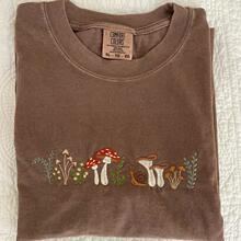 N 35844 Mushroom Print Women's Hoodie Ģ��ӡ������Ů����