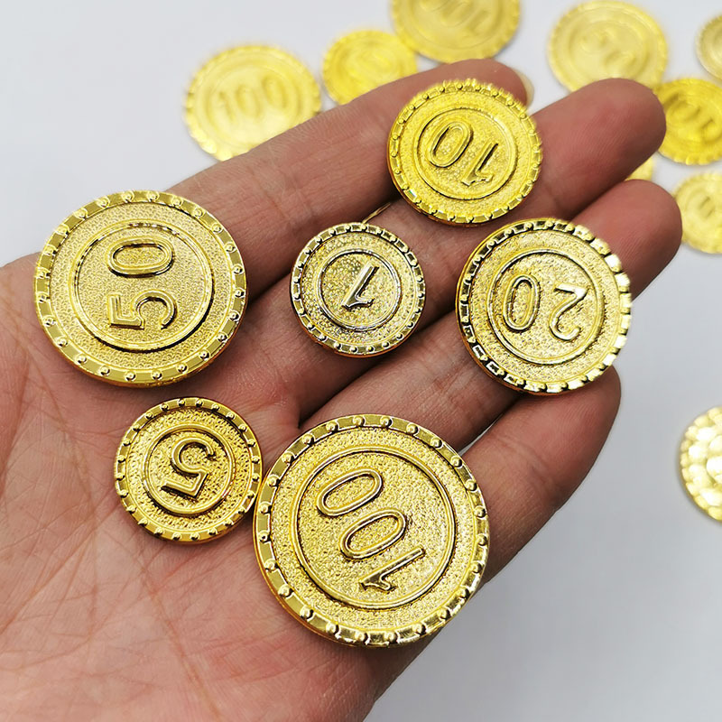 100 Pirate fake gold coins toy coin double-sided amount 10 yuan Game coin chip lottery activity props decoration