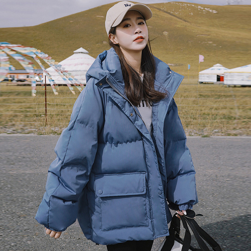 2023新款棉衣女连帽面包棉服短款小个子学院风时尚宽松潮外套