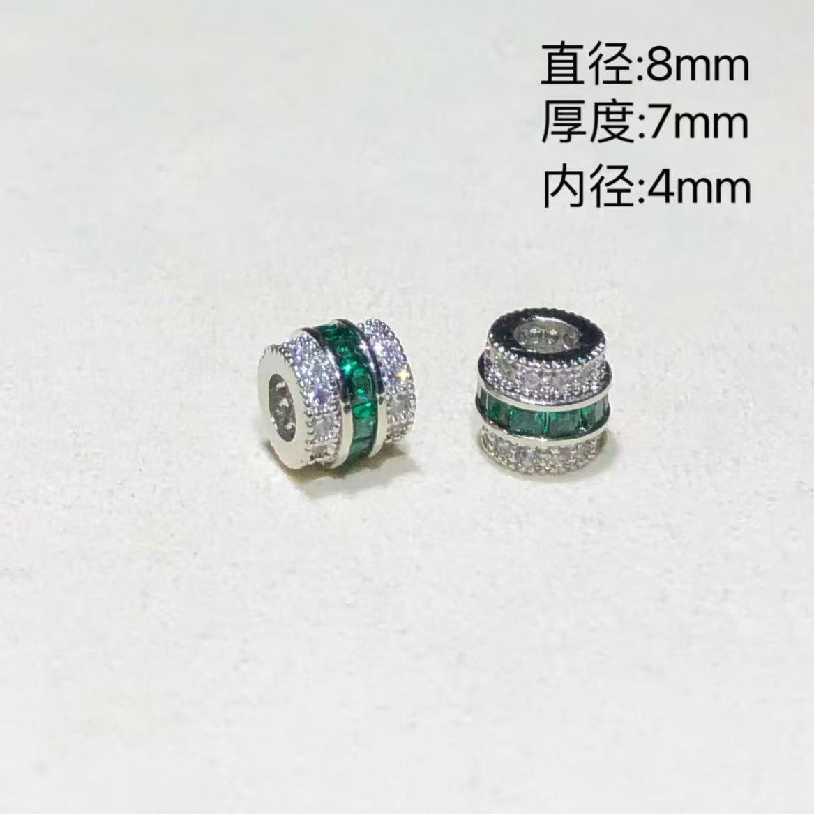 14K Gold-Filled High Color Retention Jewelry Crystal DIY Accessories Colorfulful Zircon Large Hole Spacer Beads Bracelet Necklace Accessories