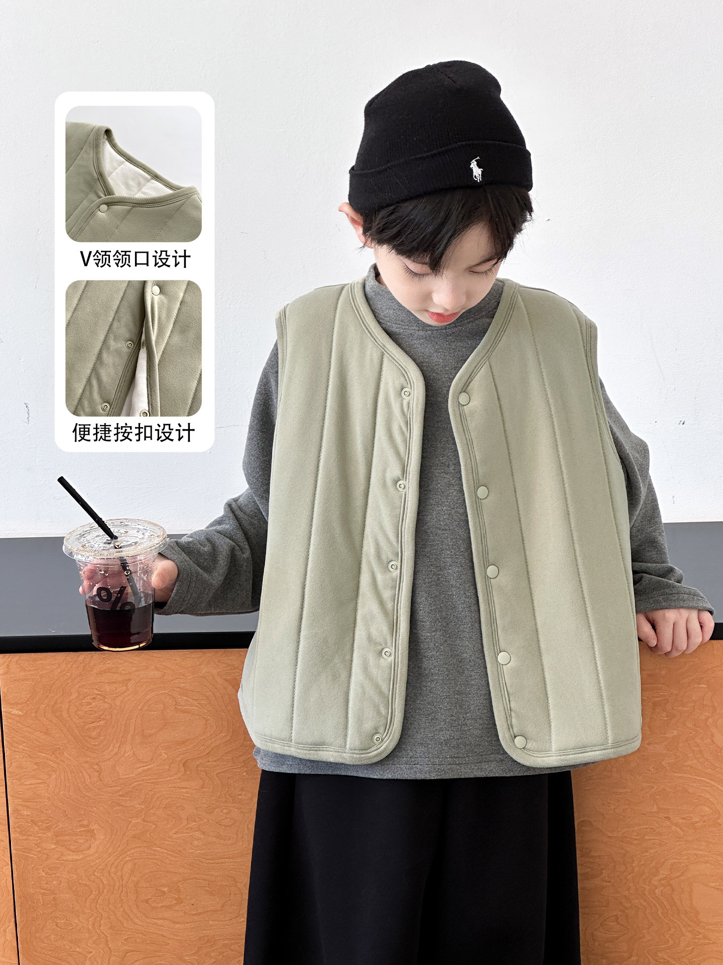 McCarthy, ropa infantil para niños, chaleco de invierno 2025, nuevo chaleco caliente para niños, hombros gruesos para niños.