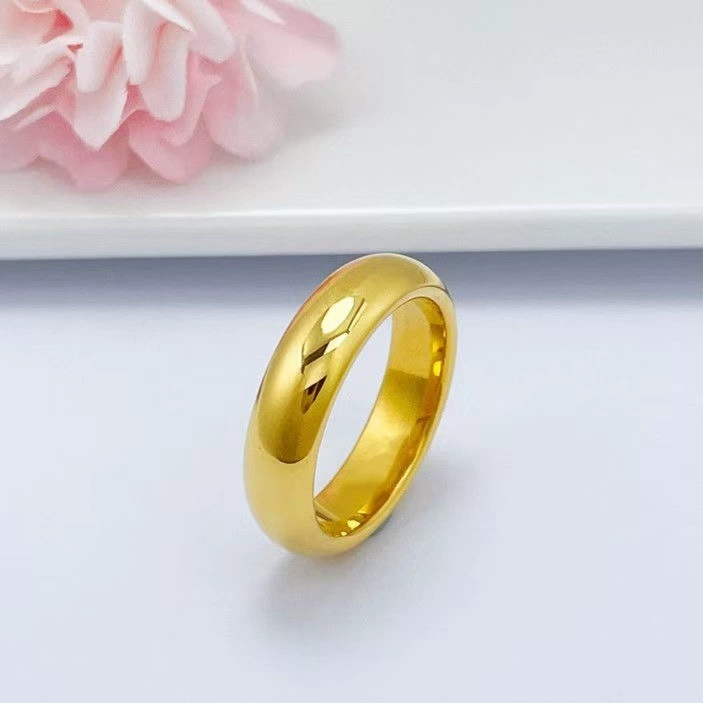 Золотое кольцо с задней частью из золота 18 карат au750, цветное золото, древнее полированное, цельное, непрессованное, простое кольцо, золото в форме водяной ракушки