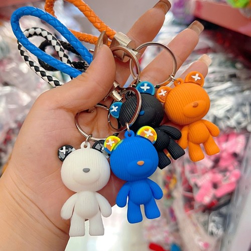 Cartoon Space Rabbit Keychain Couple Space Astronaut Soft Rubber Small Pendant Creative Back-to-School Gift Wholesale