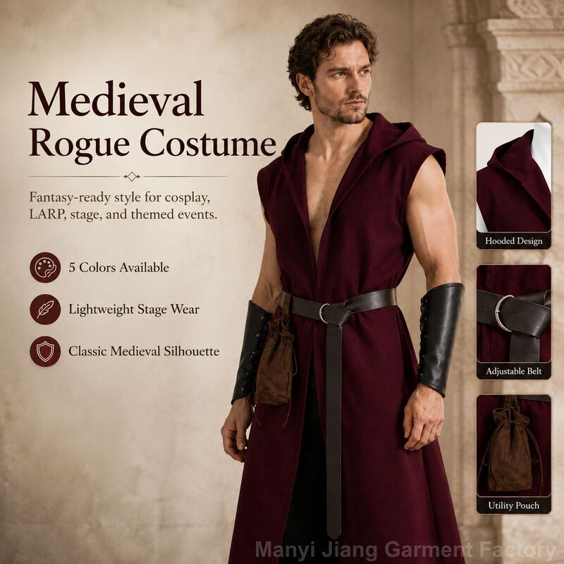Halloween Women's Knight Pirate Vest, Medieval Retro Vest, Amazon Full Set Cosplay Costume