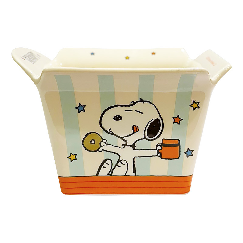 Snoopy co-marcado palomitas de maíz de cerámica pollo frito de gran capacidad bocadillos de bocadillos de microondas de alto valor facial image 6