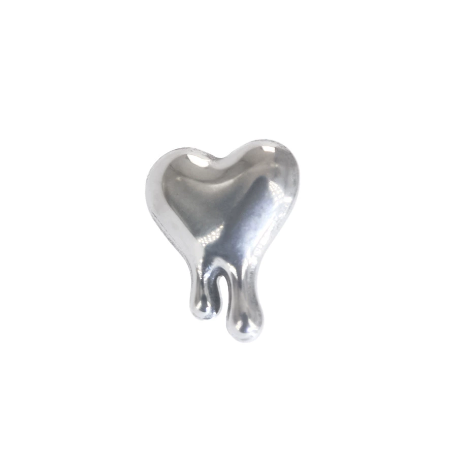 Metal small lip piercing heart-shaped