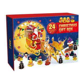 跨境货源圣诞倒计时捏捏叫小黄鸭盲盒Advent calendar 24days