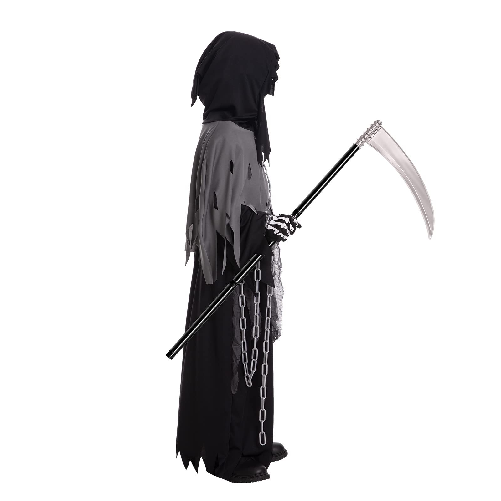 儿童男款万圣节死神cosplay服装大男恐怖 男恶魔派对长袍舞台套装-阿里巴巴