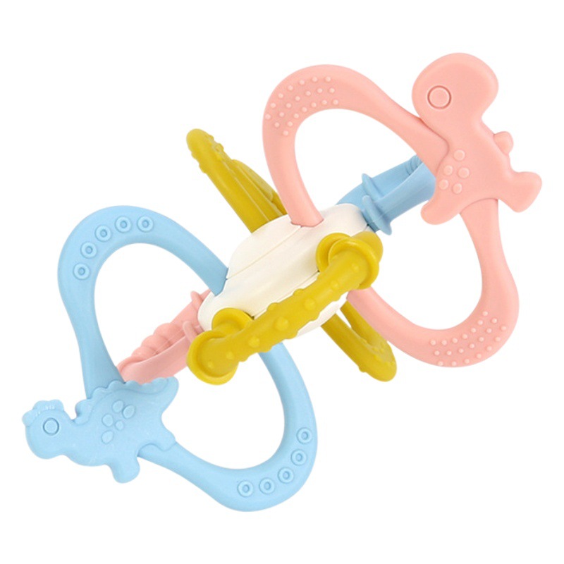 Manhattan bola de la mano del bebé de silicona teether palo de juguete del bebé 0 1 años de edad 3 a 6 meses de edad