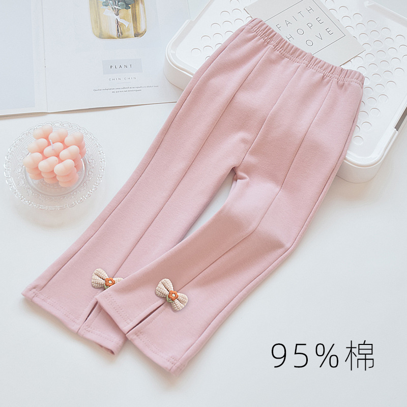 Primavera y otoño niñas leggings para niños pequeños niñas pantalones elásticos para bebés delgados y explosivos de estilo extranjero pantalones de boquilla