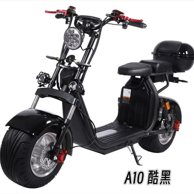 Harley large-tire electric scooter, suitable for outdoor use, city sightseeing, and as a folding adult electric scooter for both men and women, and can accommodate two people (Qatlanan elektrik velosipedlər) - a10-premium-cool-black-edition-extended-120-miles-60v