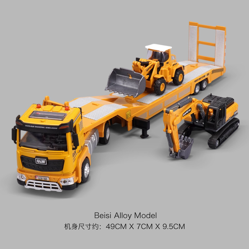 Gran remolque juguete niño camión de rescate en carretera grúa de transporte plana ingeniería de automóviles niños camiones grandes