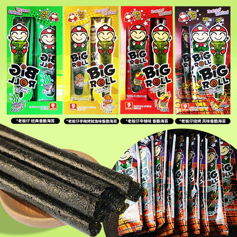 Снеки из водорослей (Taokaenoi Big Roll) Классическая хрустящая, коробка 27 г, assorted flavors
