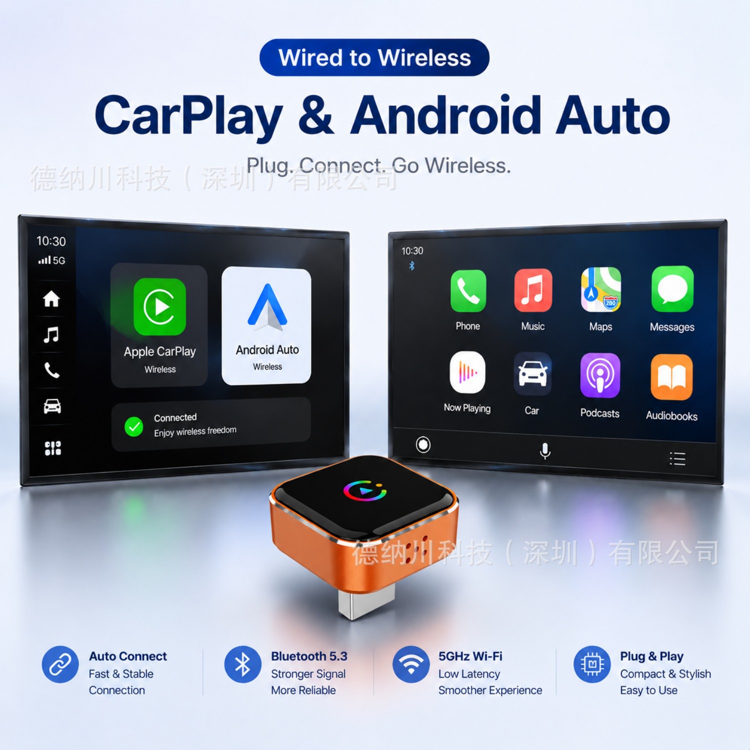 Best-selling wireless CarPlay box AndroidAuto adapter 2-in-1 smart module car-machine interconnection box