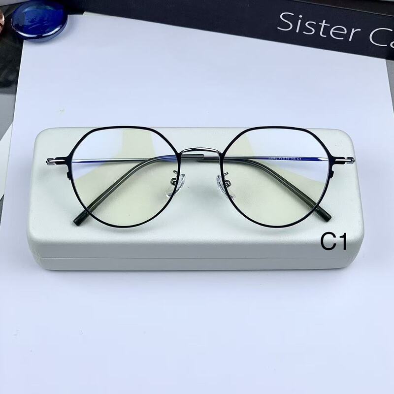New Retro Two-Tone Non-Prescription Eyeglass Frames, Suitable for Prescription Lenses, Versatile and Fashionable Glasses 23046 Danyang