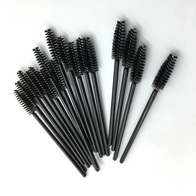 50 cepillo de pestañas cepillo de cejas cepillo de maquillaje injerto cepillo de pestañas espiral desechable