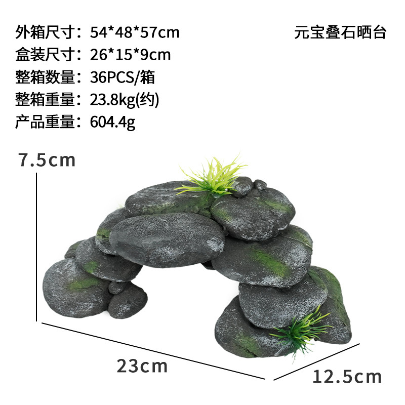 Plataforma de tumbado para tortugas, escalera de escalada, piedra de tumbado, zona de descanso, paisajismo para peceras, escondite, cueva para reptiles, decoración