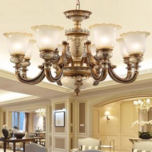 欧式吊灯别墅奢华大气家用客厅主灯复古卧室简欧树脂大厅仿古吊灯