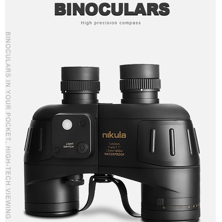 外贸出口 7X50双筒望远镜充氮带罗盘高清航海测距带坐标望远镜