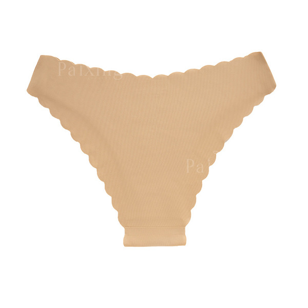 European and American Cross-Border Ice Silk Seamless Women's Underwear Sexy High Elastic Wavy Edge Comfortable Breathable Pure Cotton Crotch Briefs