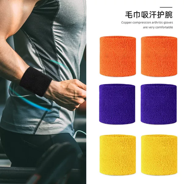 Men's and women's sports fitness badminton basketball running sweat cotton warm wrist sweat towel sweat wristband
