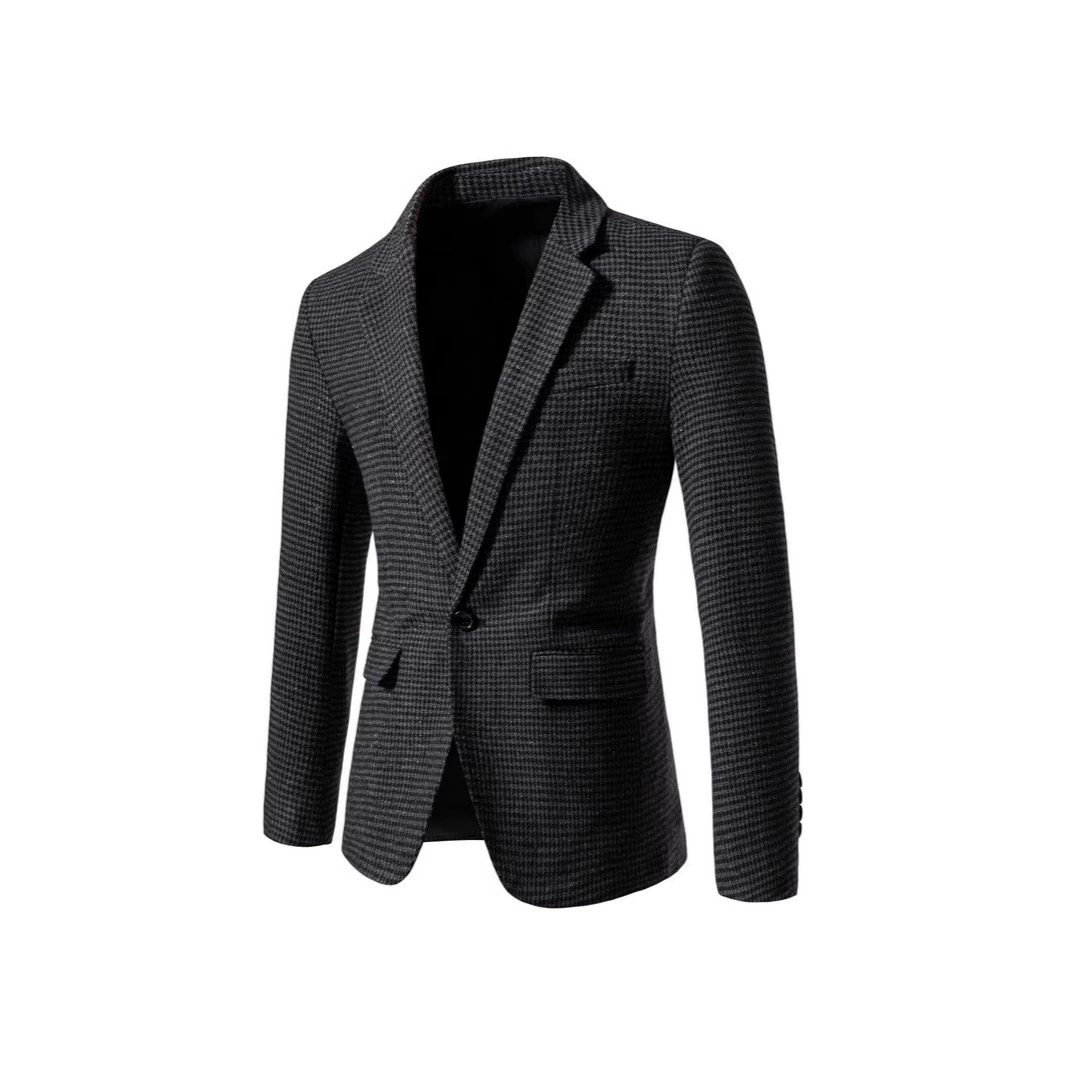 Трансграничная внешняя торговля 2024 осень и зима новые мужские модные тенденции повседневные одиночные западные тысячи птиц костюмы модные куртки