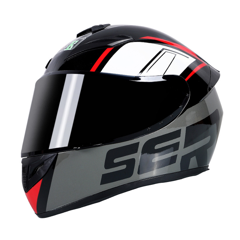 Ciclismo casco de motocicleta para hombres y mujeres Four Seasons universal Knight invierno cálido protección solar casco completo