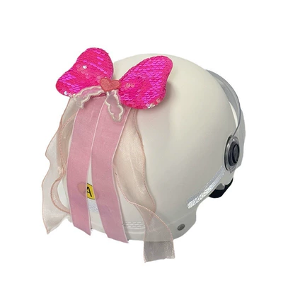 Motosiklet dəbilqələri, helmet decoration bow ribbon