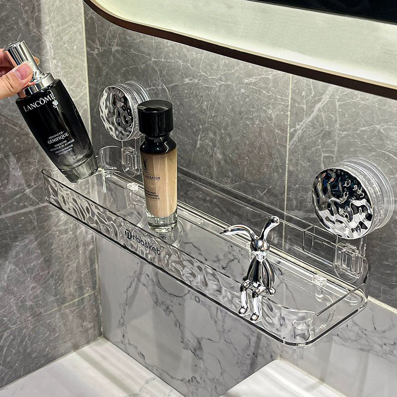 Estante de almacenamiento de ventosa de baño trípode sin punzonado baño inodoro montado en la pared estante de almacenamiento de lavabo