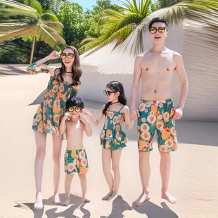Conjoined Parent-Child Swimsuit Conservative Children's Swimsuit Beach Swimming suit Family Hot Spring Vacation Parent-Child Swimsuit