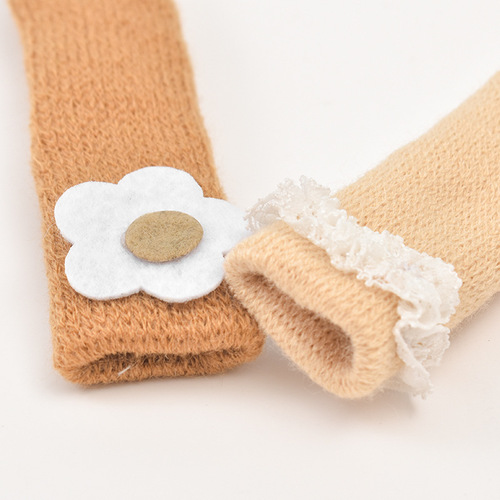 Table leg cover knitted door handle protective cover non-slip wear-resistant thickened dining table chair leg wool home protective pad