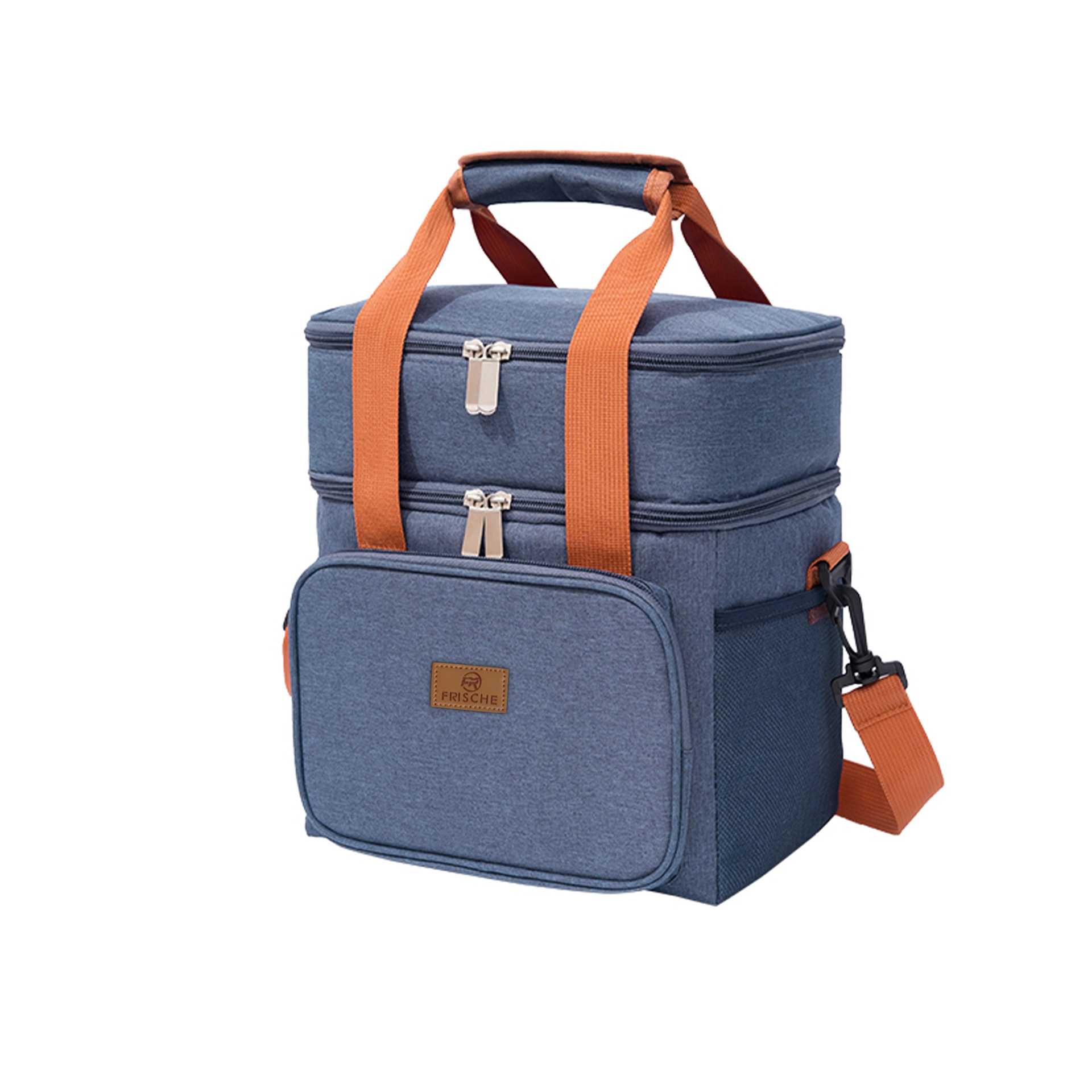 Nueva bolsa aislante portátil de doble capa y gran capacidad Bolsa bento de tela Oxford Bolsa aislante portátil de un solo hombro Bolsa de picnic al aire libre