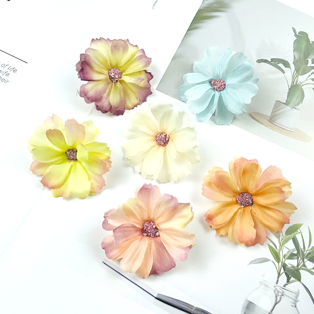 4.5cm núcleo de hierba flor de ciruela DIY hecha a mano material de ropa flores falsas flores decoración de pared de flores