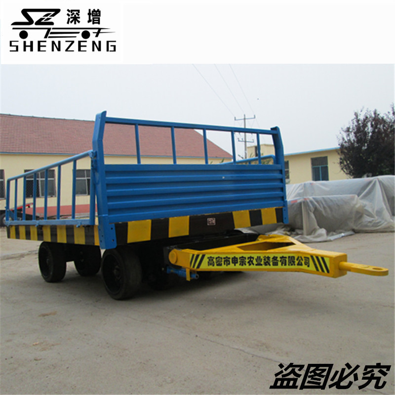 20T带护栏工业平板车 全挂式平板拖车 大型平板运输车 护栏平板车