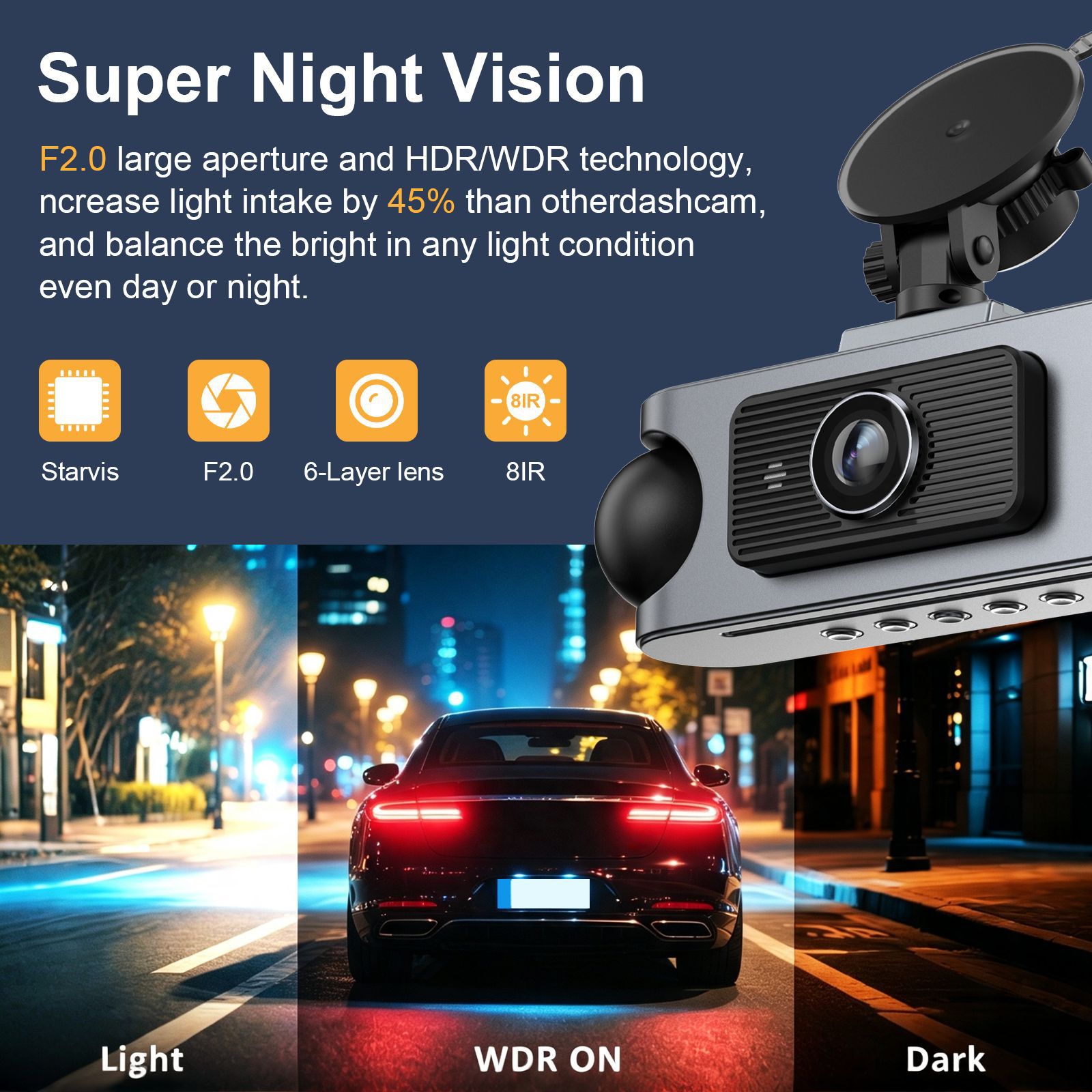 Zkcamspy Cross-Border New Product 360 ° High-Definition 1080P 4-Lens In-Car Front and Rear Dash Cam