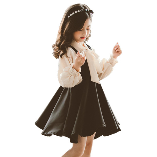 Children's Butterfly Bow Belt Dress Set for Middle Kids - Trendy and Stylish - Spring and Autumn Collection 2024 - Korean Version