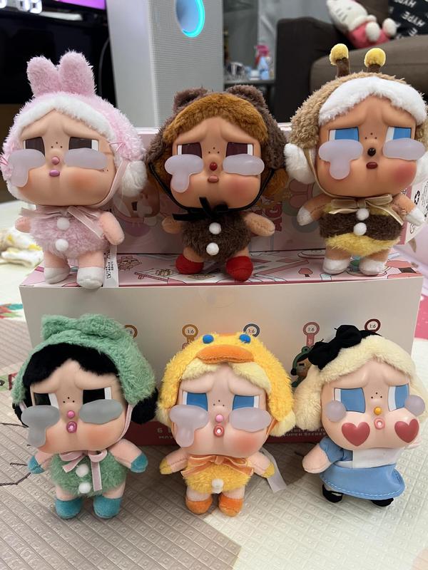 CRYBABY眼泪工厂哭娃搪胶毛绒钥匙扣挂件公仔手办潮玩盲盒摆件挂|undefined