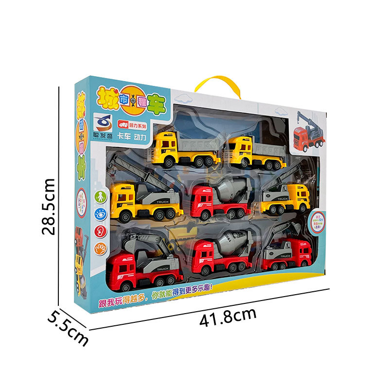 Juguetes de ingeniería para niños modelo de camión de bomberos inercia bobinado conjunto de juguetes de ingeniería de automóviles de clase de capacitación caja de regalo