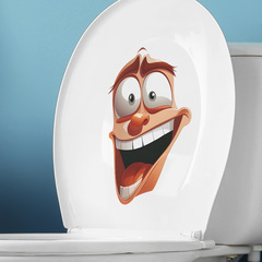 個性創意搞怪歪嘴大笑表情浴室馬桶貼家居裝飾牆貼畫貼紙自粘批發