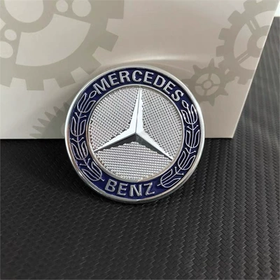 Mercedes-Benz Car Logo, Hood Emblem, A/B Class, Cla Class, Gle Class, S Class, C Class, Vito V260 Modified Black Front Flat Emblem (Car logo) - blue-wheat-ear-machine-cover-label-pasting-version