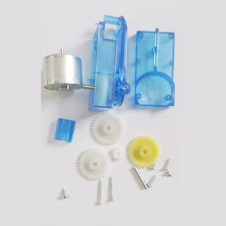 蓝色透明电源型手摇发电机 模型diy实验教学仪器透明发电机散件袋