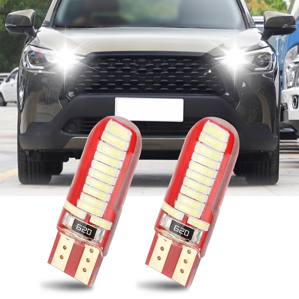 Lámpara de cristal de silicona para automóviles T10 4014 24SMD lámpara de brillo W5W LED lámpara de licencia