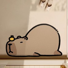 卡皮巴拉浴室地垫硅藻泥吸水垫可爱厨房防滑垫厕所卫生间防水垫子