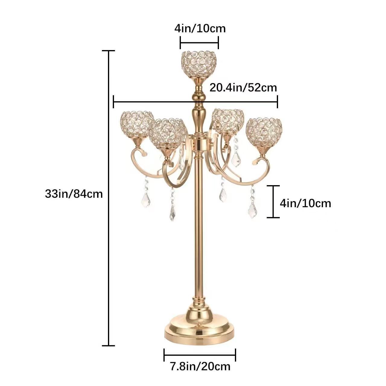 2025 Ventas calientes europeas de candelabro de cinco cabezas props de boda guía de boda decoración de mesa de vela metálica decoración de vasijas